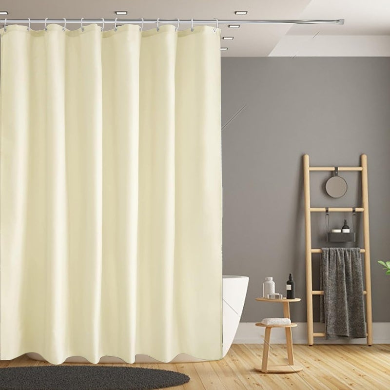 LLSCL Beige Fabric Shower Curtain Liner with Bottom Counterweight, Waterproof Hotel Quality, 72 x 72 Machine Washable - Image 1